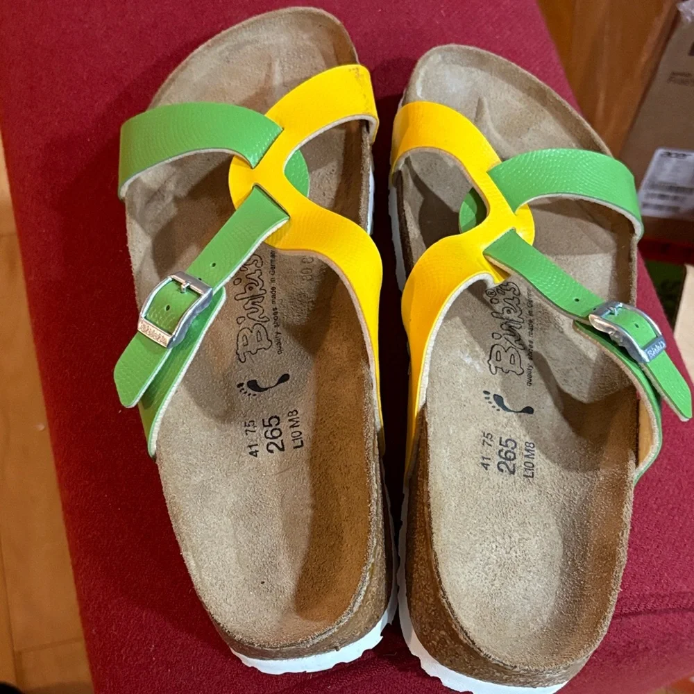 Birkenstock Women Sandals - Vibrant Yellow and Green - Picture 2 of 8